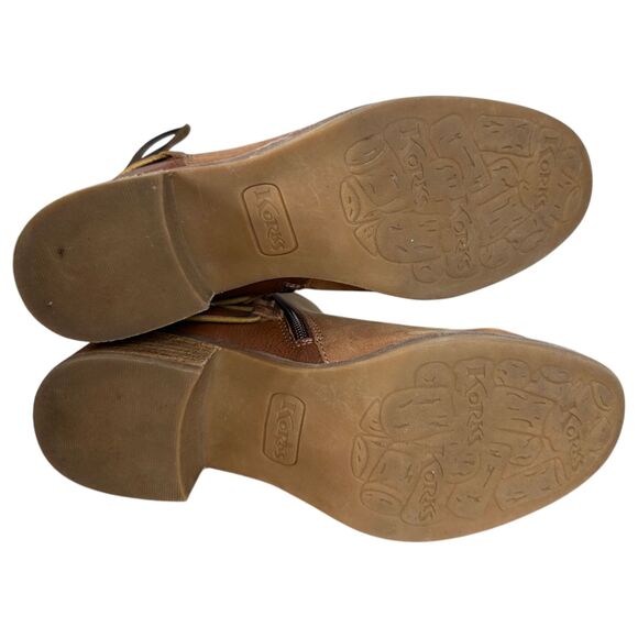 Korks Kork-Ease Belaya Cognac Brown Leather Lace Up Ankle Booties Size 6 - Picture 7 of 7